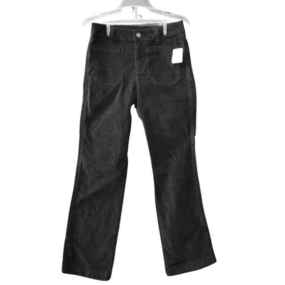 FREE PEOPLE HIGH TIME VELVET KICK FLARE PANTS - BLACK Size 2 - Picture 3 of 5